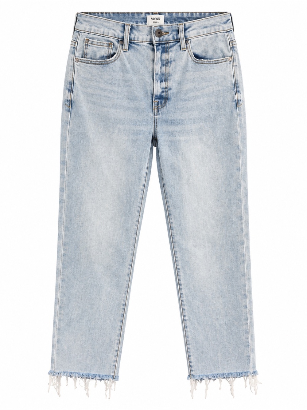 Kensie “Amber” High Rise Stovepipe Jeans Size 8 Light Wash 25” Inseam